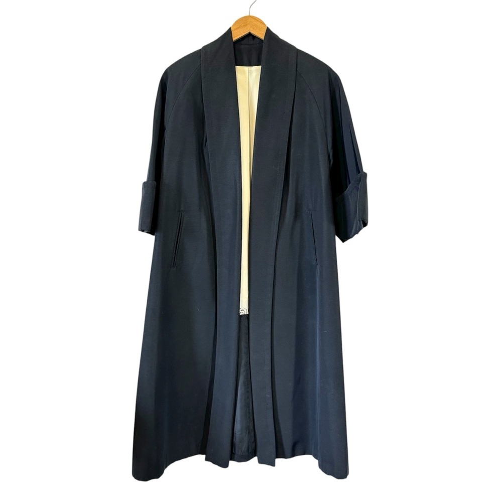 Vintage Opera Coat Fashionbuilt Black Long Evening Jacket 50s‎ 60s Womens Large